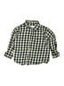 Zara 100% Baumwolle Checkered-gingham Green Long Sleeve Button-Down Shirt Size 12-18 mo - photo 1
