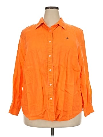 Lauren by Ralph Lauren 3/4 Sleeve Button-Down Shirt (view 1)