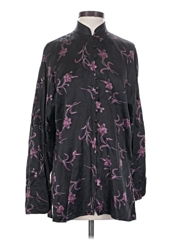 J. Peterman Long Sleeve Silk Top (view 1)