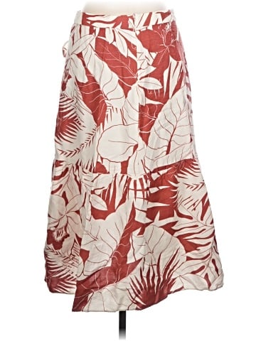 Madewell Linen-Blend Ruffle-Wrap Midi Skirt in Tropical Vacation (view 2)