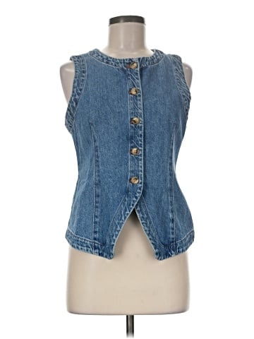 Madewell Denim Crewneck Vest in Java Wash (view 1)