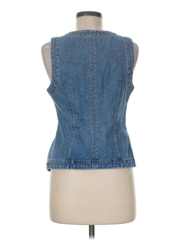 Madewell Denim Crewneck Vest in Java Wash (view 2)