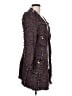 Zara Basic Tweed Burgundy Coat Size L - photo 4