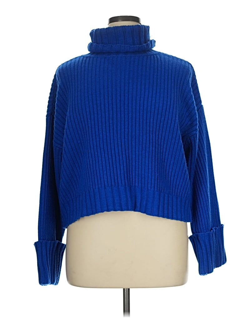 Pre-owned Nine West Turtleneck Sweater In Blue