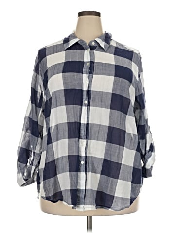 Lane Bryant 3/4 Sleeve Button-Down Shirt (view 1)