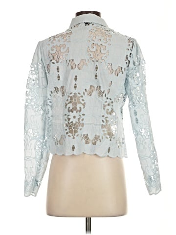 Aqua Long Sleeve Blouse (view 2)
