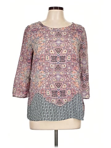 Maeve 3/4 Sleeve Silk Top (view 1)