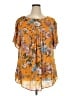 DR2 100% Polyester Orange Short Sleeve Blouse Size 3X - photo 1