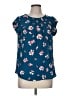 41Hawthorn 100% Polyester Blue Short Sleeve Blouse Size M - photo 1