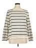 Talbots 100% Cotton Stripes Ivory Pullover Sweater Size XL - photo 1