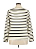 Talbots 100% Cotton Stripes Ivory Pullover Sweater Size XL - photo 2