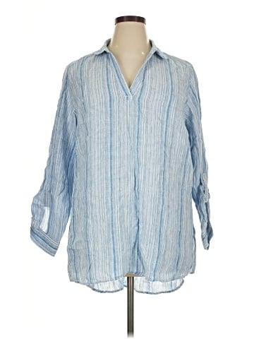 Jones & Co 3/4 Sleeve Button-Down Shirt (view 1)