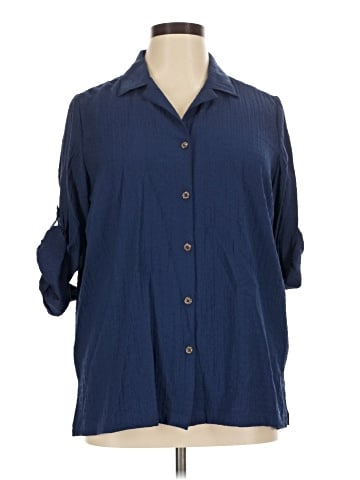 White Stag 3/4 Sleeve Button-Down Shirt (view 1)