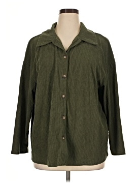 Shein Curve Long Sleeve Button-Down Shirt (view 1)
