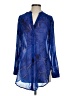 Cache 100% Polyester Blue Long Sleeve Blouse Size S - photo 1