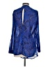 Cache 100% Polyester Blue Long Sleeve Blouse Size S - photo 2