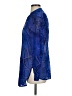 Cache 100% Polyester Blue Long Sleeve Blouse Size S - photo 5