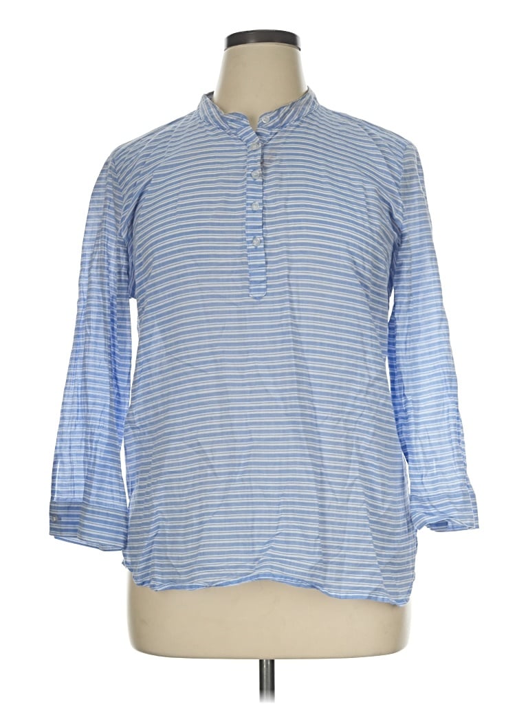 Pre-owned Grand & Greene Long Sleeve Polo Shirt In Blue