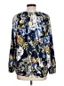 Chico's Floral Blue Long Sleeve Blouse Size Lg Petite - photo 2