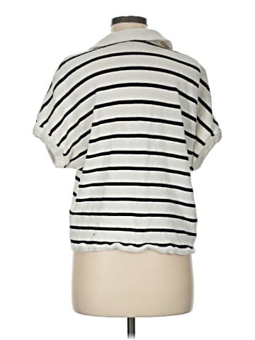 Madewell Relaxed V-Neck Polo Shirt in Stripe (view 2)