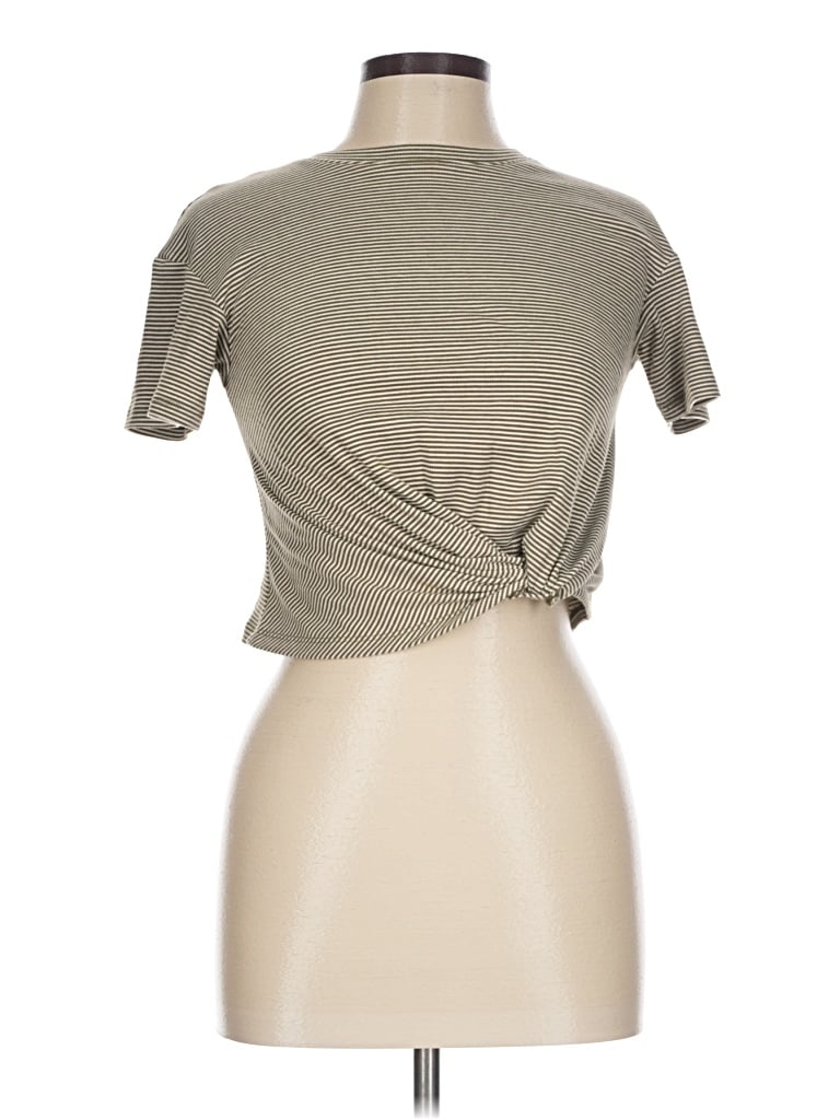 Pre-owned Copper Key Short Sleeve Top Gray Cowl Neck Tops