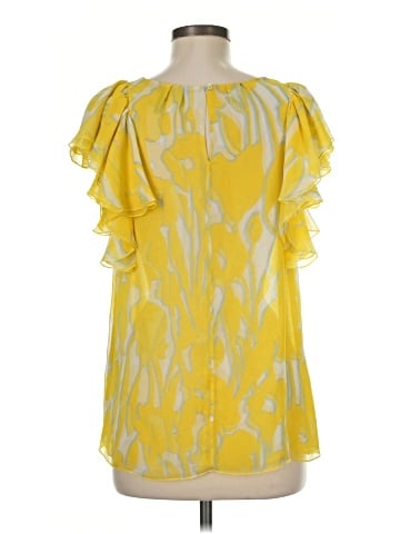 BCBGMAXAZRIA Short Sleeve Silk Top (view 2)