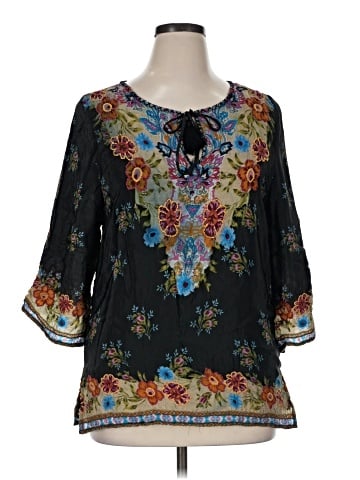 Tolani 3/4 Sleeve Blouse (view 1)