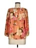 DR2 100% Polyester Floral Graphic Orange 3/4 Sleeve Blouse Size M - photo 1