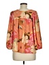 DR2 100% Polyester Floral Graphic Orange 3/4 Sleeve Blouse Size M - photo 2