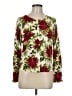 Talbots Floral White Cardigan Size Med Petite - photo 1
