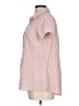 Max Studio Stripes Pink Short Sleeve Blouse Size L - photo 5
