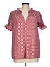 Max Studio 100% Polyester Red 3/4 Sleeve Polo Size L - photo 1