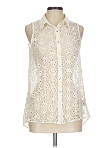Mystree Sleeveless Button-Down Shirt (view 1)