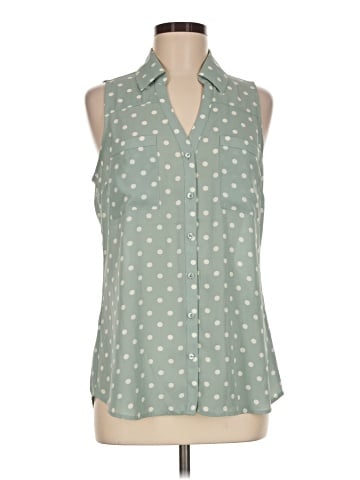 Express Outlet Sleeveless Button-Down Shirt (view 1)