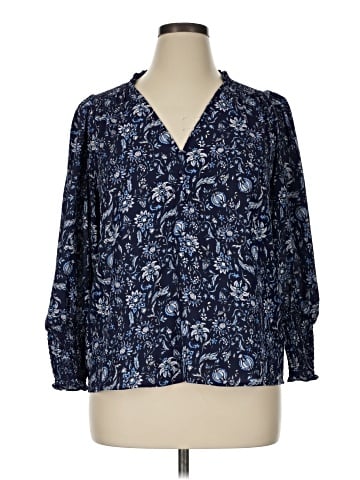 Aqua 3/4 Sleeve Blouse (view 1)
