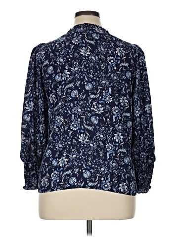 Aqua 3/4 Sleeve Blouse (view 2)