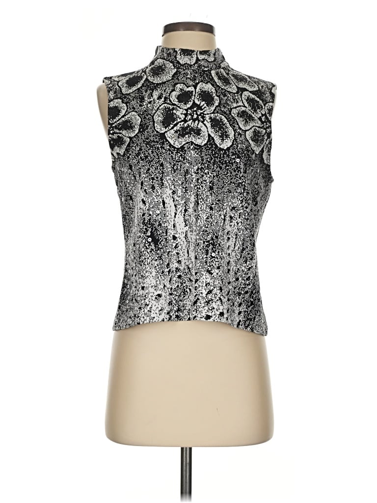 Pre-owned St John Sleeveless Blouse In Silver