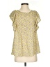 Max Studio 100% Polyester Yellow Short Sleeve Blouse Size S - photo 1