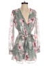 Express 100% Polyester Floral Gray Teal Romper Size XS - photo 1