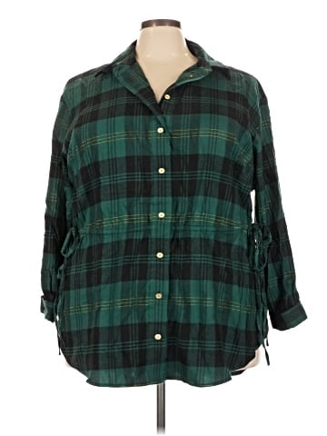 Lane Bryant 3/4 Sleeve Button-Down Shirt (view 1)