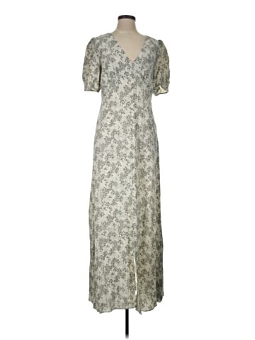 Madewell Puff-Sleeve V-Neck Midi Dress in Floral (view 1)