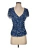 Max Studio Blue Short Sleeve Blouse Size S - photo 1