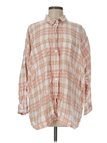American Eagle Outfitters 3/4 Sleeve Button-Down Shirt (view 1)