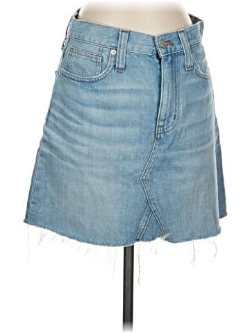 Madewell Rigid Denim A-Line Mini Skirt in Lovell Wash (view 1)