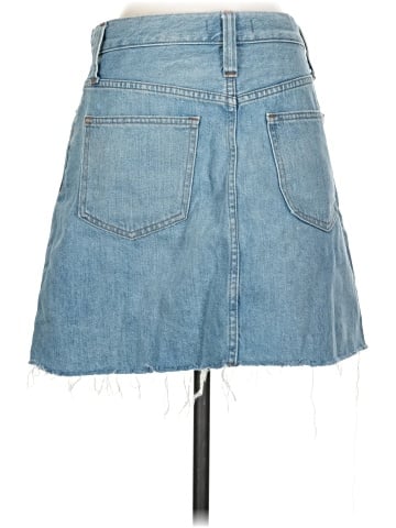 Madewell Rigid Denim A-Line Mini Skirt in Lovell Wash (view 2)