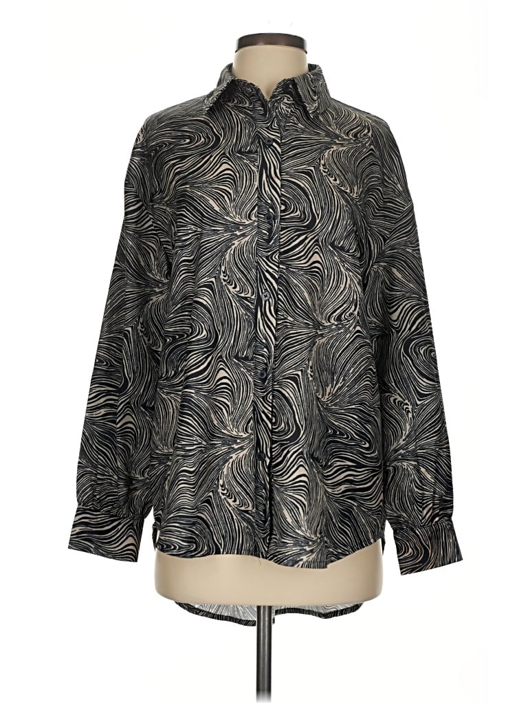 Pre-owned 4th & Reckless Long Sleeve Blouse In Black