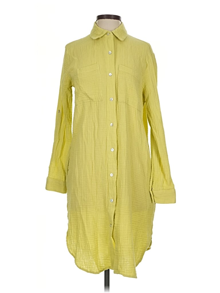 Pre-owned Magaschoni 3/4 Sleeve Button Down Shirt In Yellow