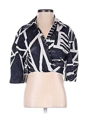 Zara 3/4 Sleeve Button-Down Shirt (view 1)