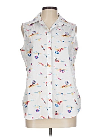 Lands' End Sleeveless Button-Down Shirt (view 1)