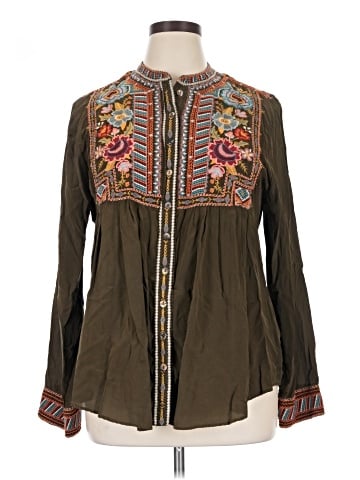 Johnny Was Long Sleeve Silk Top (view 1)